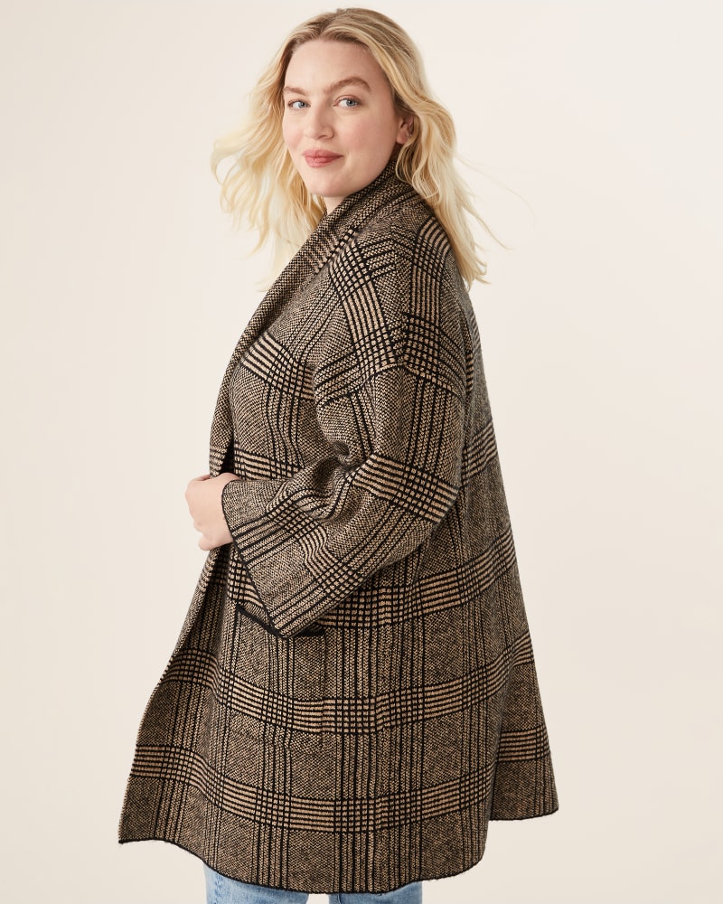 Side of plus size Deirdre Plaid Knit Cardigan Jacket  by Love Token | Dia&Co | dia_product_style_image_id:175491